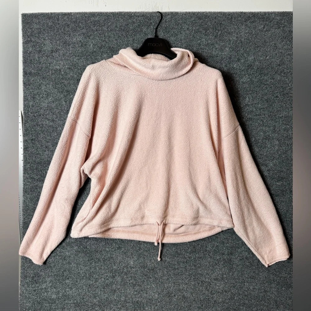 Aerie Sherpa Fleece Oversized Sweatshirt - Cowl Neck Pullover, Size Large
